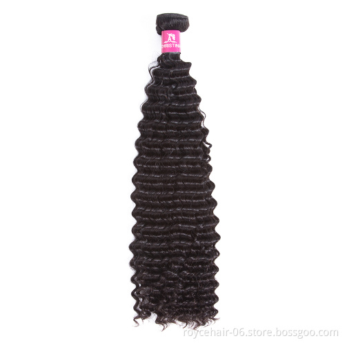 Royce 100% Virgin Human Hair Peruvian Hair Bundles with Closure Deep Curly